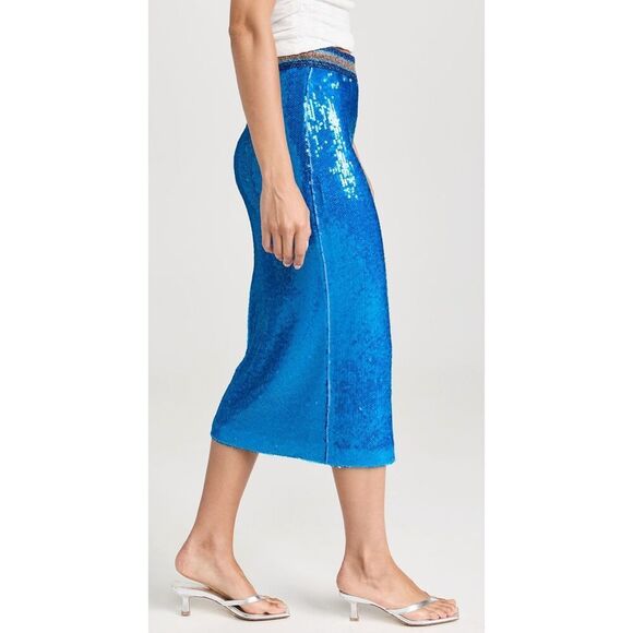 Le Superbe Sequin Pencil Skirt in Blue NWT Size Small - Picture 3 of 10